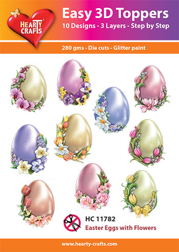 Hearty crafts Easter Eggs with Flowers 10kpl (helpot 3d-kuvat)
