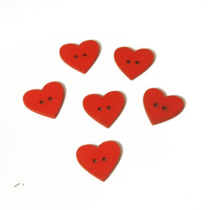 Koristenappisydämet puinen punainen 10mm 40kpl