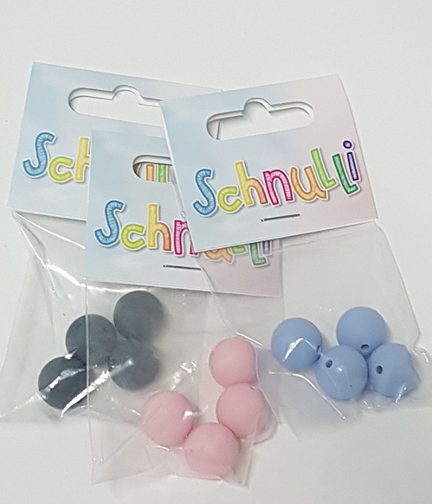 Schnulli silikonihelmi pyöreä 15mm 4kpl, tuttinauhaan