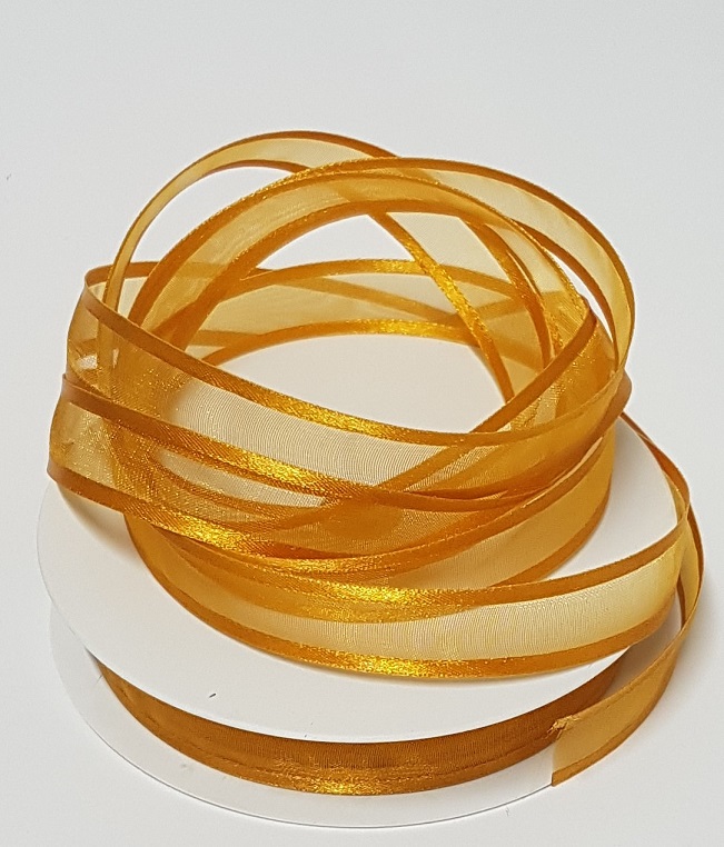 Organzanauha 15mm satiinireunalla, metreittäin, eri värisiä - Image 3