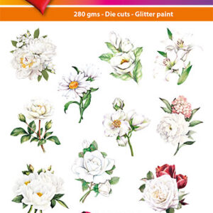 Hearty crafts stanssatut 3d-kuvat White flowers