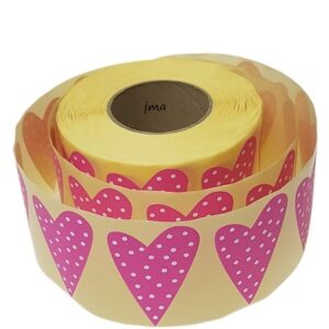 Sydäntarra pilkullinen n.45mm 20kpl/pkk - fuksia