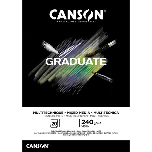 Canson Graduate lehtiö Mixed Media Black lehtiö 240g