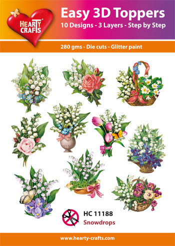 Hearty crafts stanssatut 3d-kuvat Snowdrops