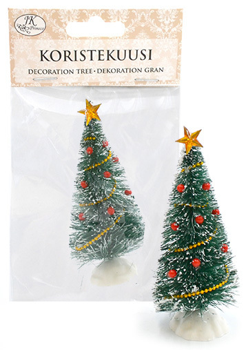 JK Koristekuusi koristeltu vihreä 10cm