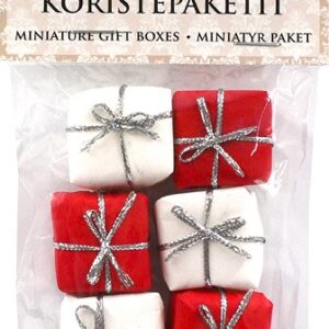 JK Miniatyyri koristepaketit punavalkoinen 6kpl