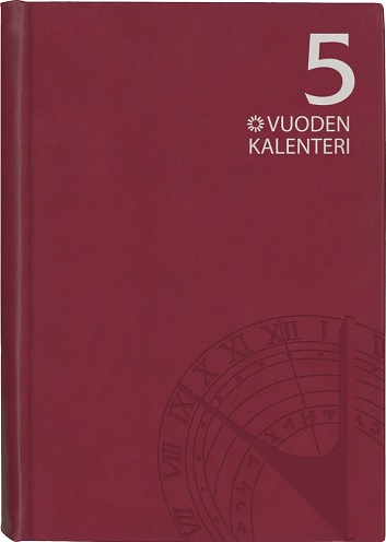 Ajasto 5 vuoden kalenteri, päiväämätön viininpunainen