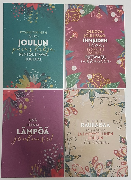 Hidasta elämää 1-osainen joulukortti 4kpl/pkk