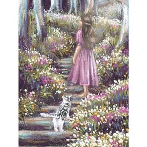 2-osainen kortti The Art File - Tyttö ja kissa