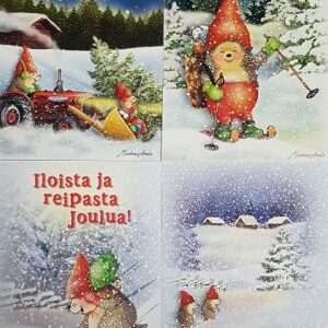 Marleena Ansio joulukorttilajitelma siilit 4 korttia