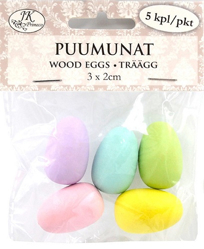 JK Puumunat 2 x 3cm pastellilajitelma 5kpl