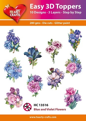 Hearty crafts stanssatut 3d-kuvat Blue and Violet Flowers