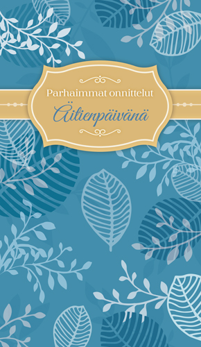 2-osainen äitienpäiväkortti lehtikuvio