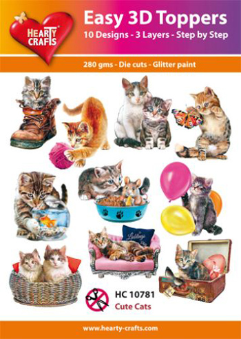 Hearty Crafts stanssatut 3d-kuvat Cute Cats