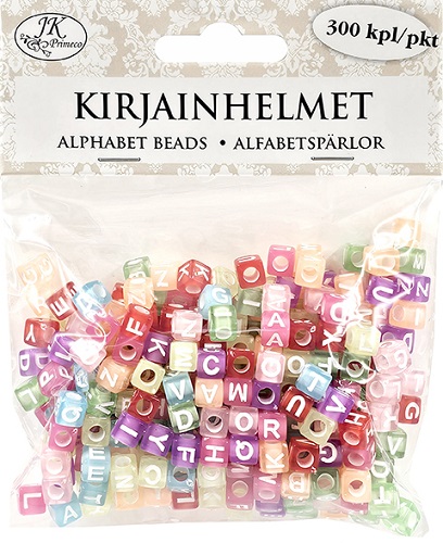 JK Kirjainhelmet trendilajitelma 6mm, 300kpl/pkk