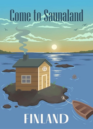 Come to Finland Postikortti Saunaland