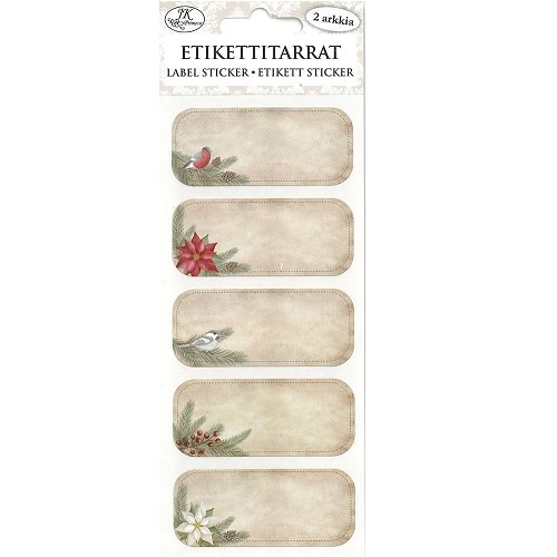 JK Etikettitarra kapea Vintage natur 2ark
