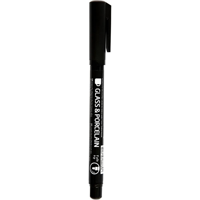 Lasi- ja posliinitussi musta 1-3mm