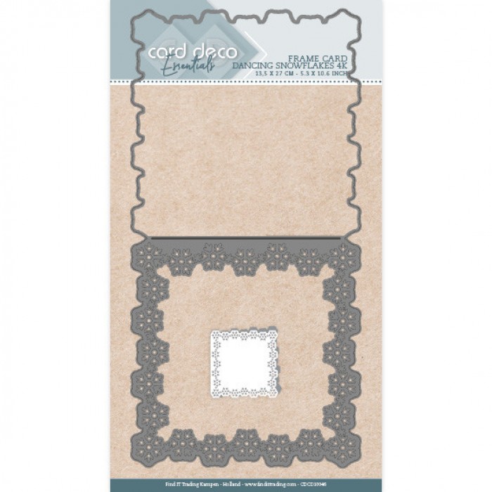 Card deco korttipohjastanssi lumihiutaleet 13,5x27cm