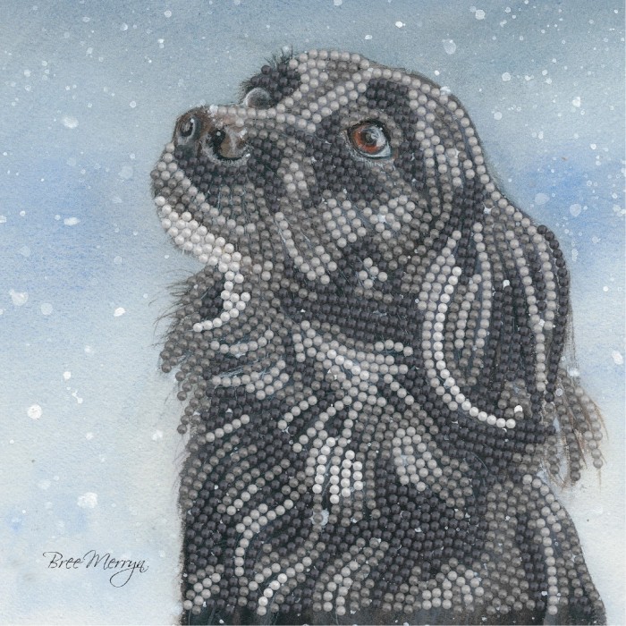 Timanttimaalauskortti Bree Merryn - Christmas - Sasha, koira, 18x18cm