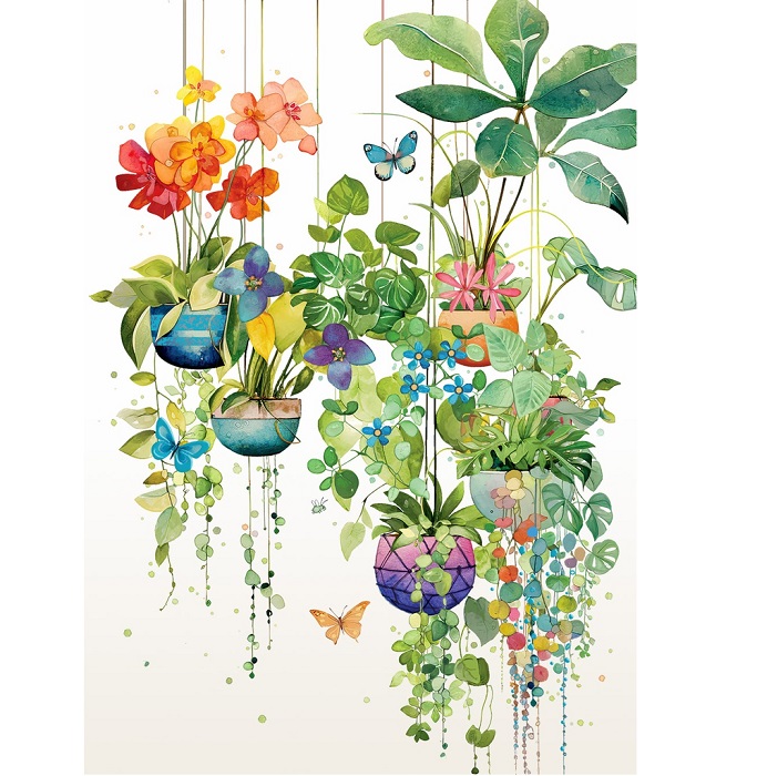 2-osainen kortti Bug Art Portfolio, Hanging plants