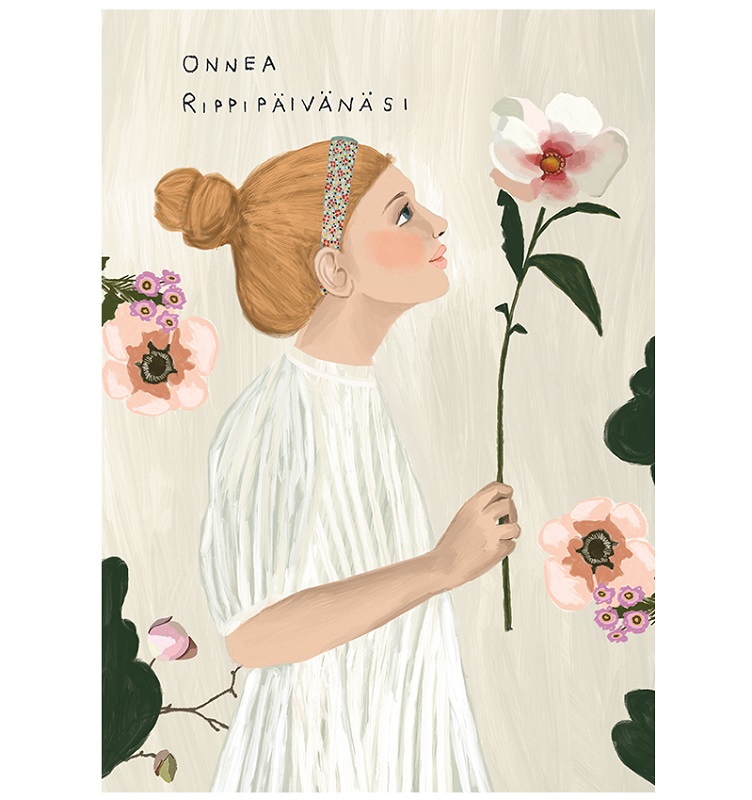 2-osainen kortti Johanna Ilander - Onnea rippipäivänäsi, tyttö