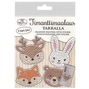 JK Timanttimaalaustarra Eläimet 4kpl