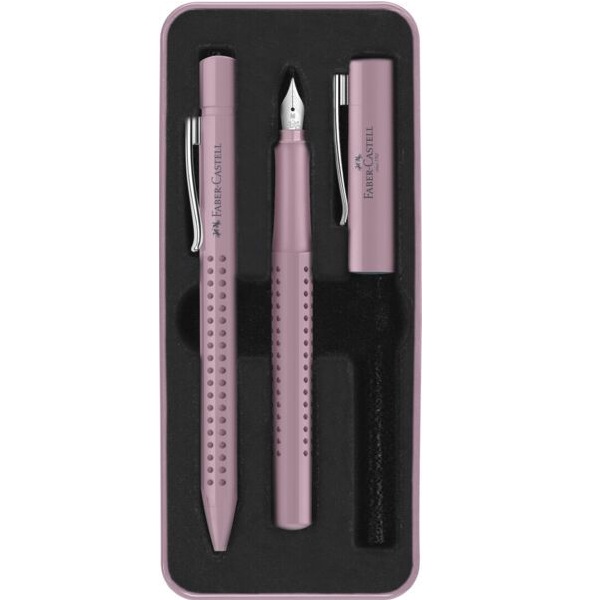 Faber-Castell Grip 2010 täyte- ja kuulakynäsetti M rose shadows