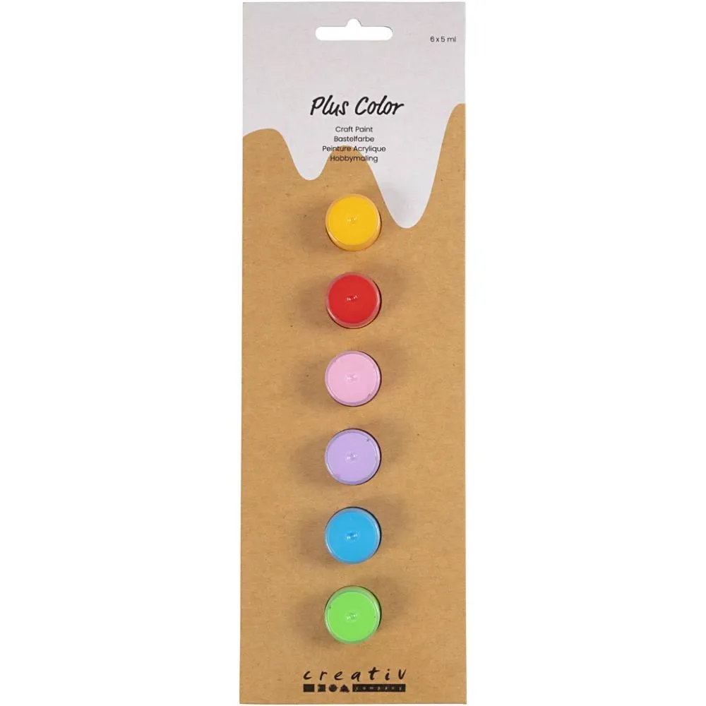 Plus Color mini akryylimaalisetti värikäs, 6x5ml