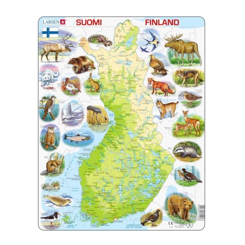 Larsen Maxi Suomen kartta ja eläimet palaa 78 palaa