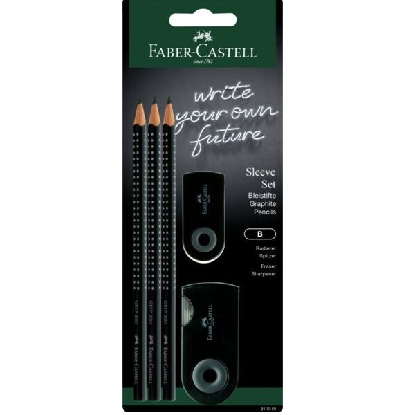 Faber-Castell Sleeve grip kynäsetti B musta