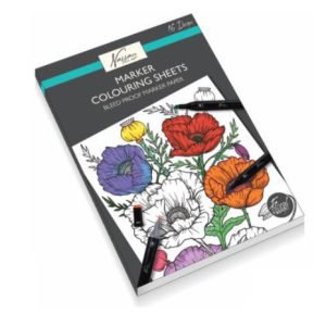 Nassau marker värityslehtiö kukat 35x25cm 16 arkkia