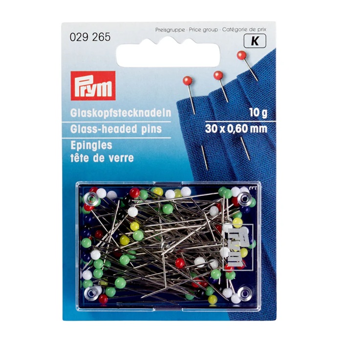 Prym lasipäinen nuppineula 6x30mm 10g