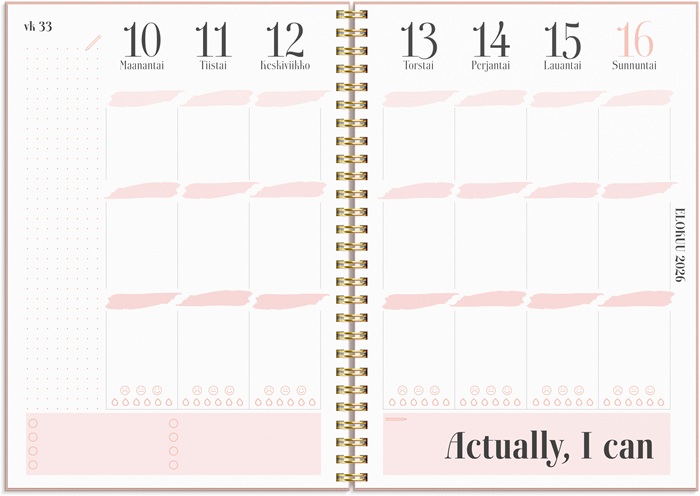 Burde A5 kalenteri Life Planner Pink 2026 - Image 2
