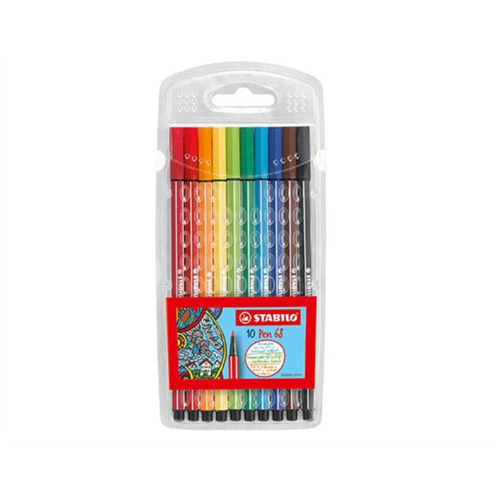 Stabilo pen 68 kuitukärkikynä 1mm 10 kynää
