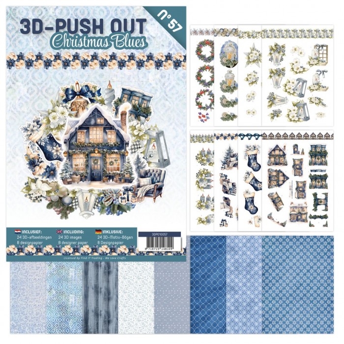 Stanssatut 3d-kuvat A4 vihko Christmas blues 57