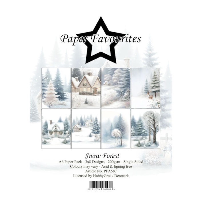 Paper Favourites kuviopaperilehtiö Snow Forest A6/24