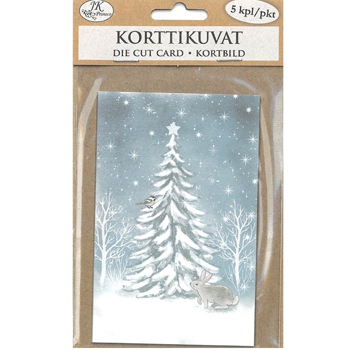 JK Korttikuva Talvimetsä pupu 5kpl