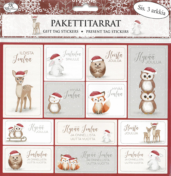 JK pakettitarra Metsäneläimet joulu 3ark