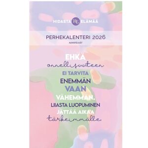 Perhekalenteri 2026 Hidasta elämää 23x36,5 cm
