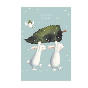 Henna Adel joulukortti Puput kantavat kuusta 1-os