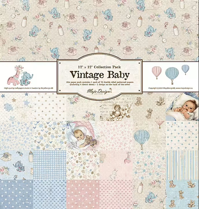 Maja design kuviokartonkilehtiö Vintage Baby 30,5x30,5cm/23