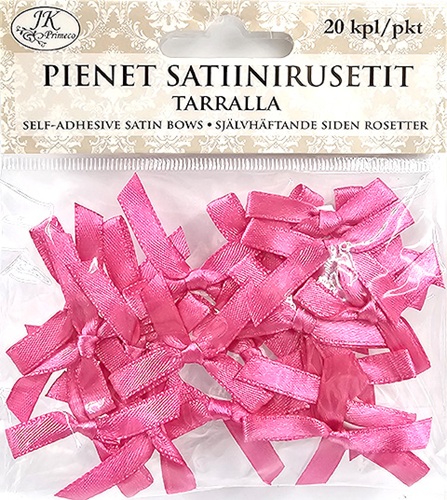 JK Satiinirusetit tarralla pinkki 20kpl