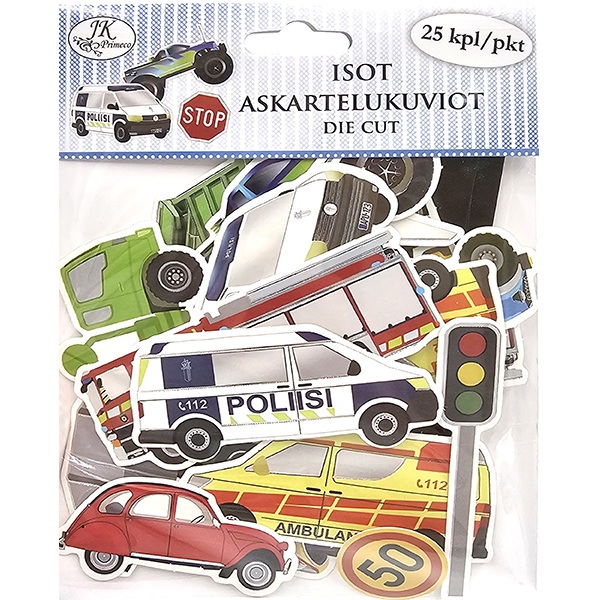 JK Isot askartelukuviot Ajoneuvot 25kpl