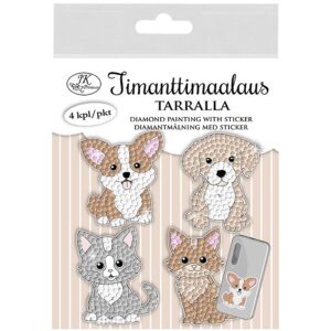 JK Timanttimaalaustarra Kissat ja koirat 4kpl