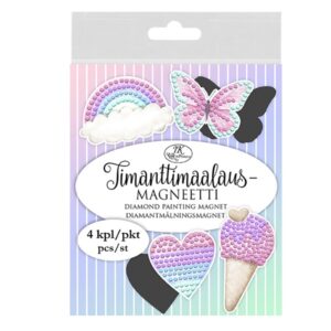 JK Timanttimaalausmagneetti Lila/pinkki 4kpl