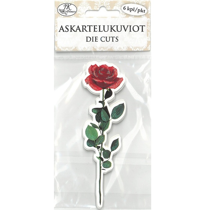 JK Askartelukuviot Ruusu punainen 3,5x11,5cm 6kpl