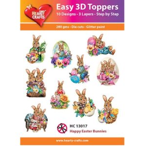 Hearty Crafts stanssatut 3d-kuvat  Happy Easter bunnies