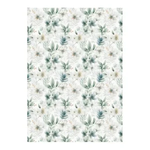 Krafia kuviokartonki A4 170g 5arkk kukat valko-vihreä
