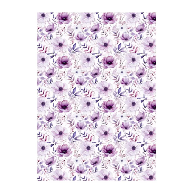 Krafia kuviokartonki A4 170g 5arkk violetit kukat
